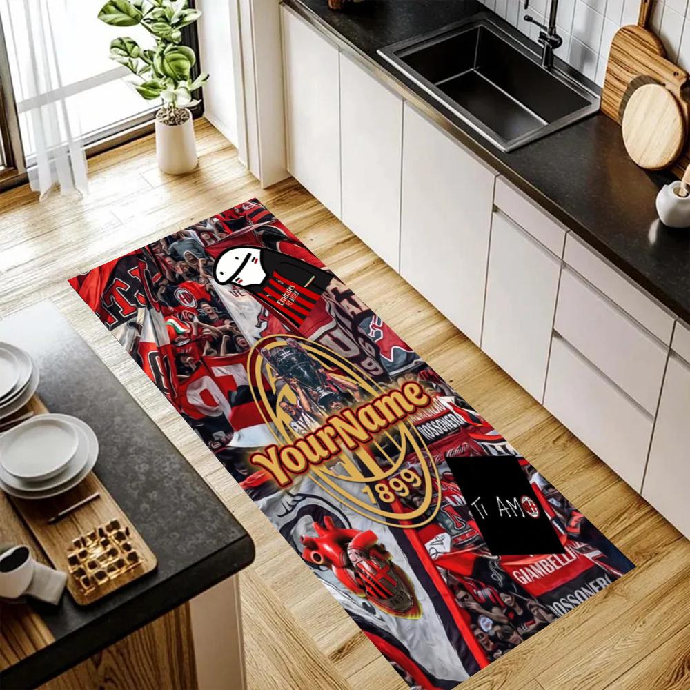 Ac Milan Customize Your Name Kitchen Rug Runner Rug Laundry Mat Hallway Entryway The Best Gift Choice