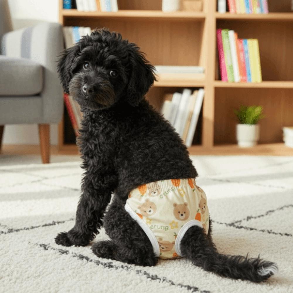Breathable Washable Dog Diapers Cartoon Print Dog Menstruation Panties  Dogs in Heat
