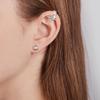 Shimmering Zircon Star Ear Clips Women Cuff Earrings Easy to Wear Copper Texture Suitable for Daily Wear and Parties