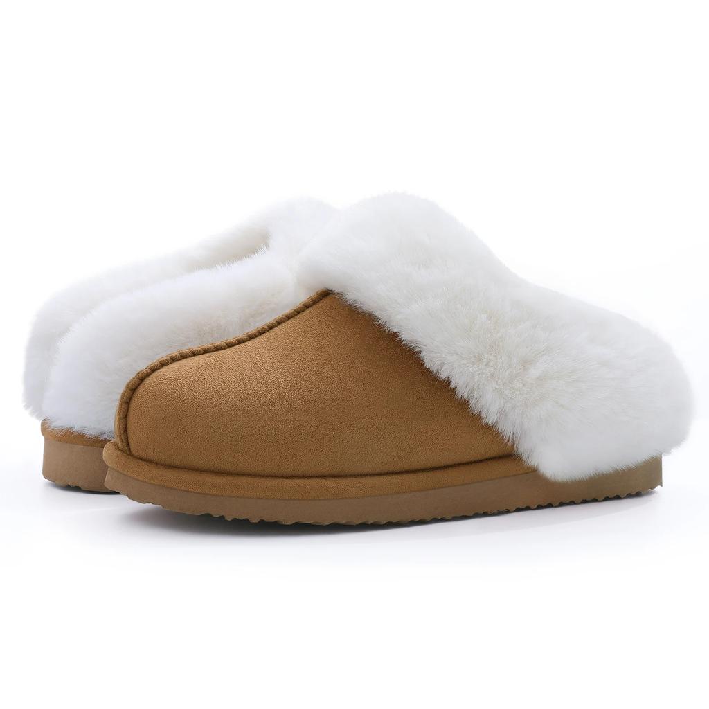 Fashion Crestar Women Fashion Fur Suede Slipper High Quality Fluffy Plush Faux Fur Soft Slippers Winter Indoor Home Cozy Cotton Slippers