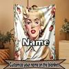 Custom Name Personalized Marilyn Monroe Print Blanket, Home Decor, Bedroom, Sofa, Camping, Couch, Gifts for Birthday ChristmasEnthusiasts