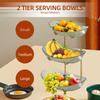 Fruit Bowl for Kitchen Counter 3 Tier Acrylic Fruit Basket with Serving Bowls and Metal Stand Tiered Serving Bowls for