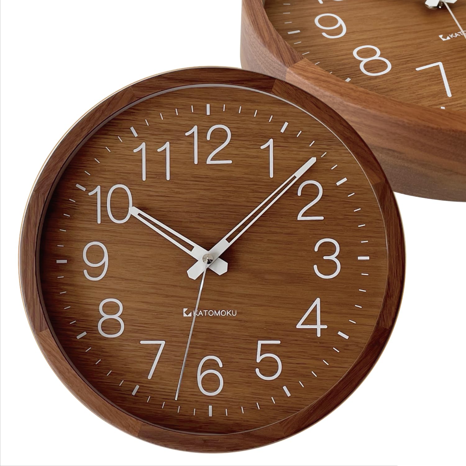 

KATOMOKU muku clock 2 Настенные часы из ореха с плавной секундной стрелкой радио km-46WARCS 306мм (Часы СКП)