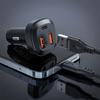 Acefast Car Charger 66W 2X Usb / Usb Type C, Pps, Power Delivery, Quick Charge 4.0, Afc, Fcp, Scp Black (B9)