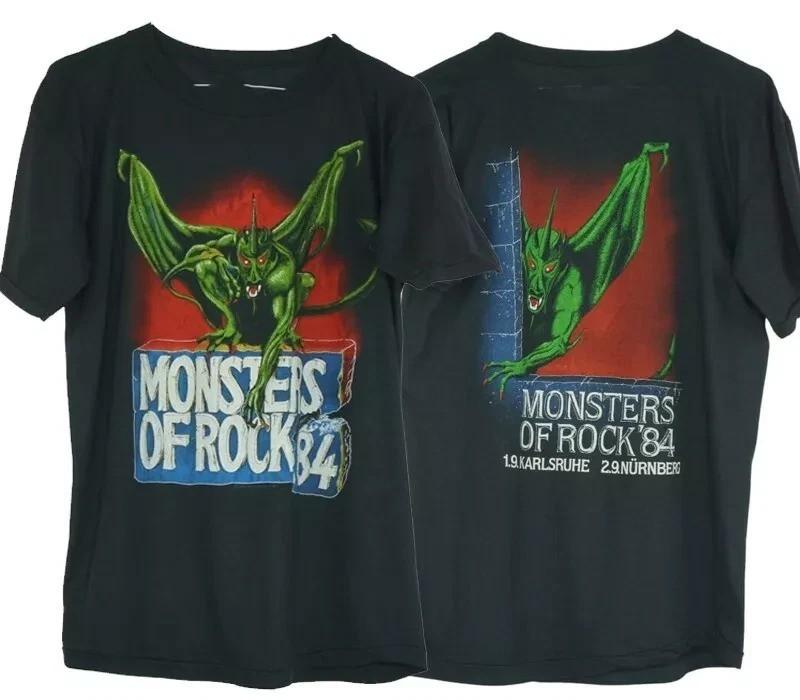 

1984 Monsters Of Rock 84 2 side basic black short sleeve T shirt reprint ES336 Unisex T-Shirt M