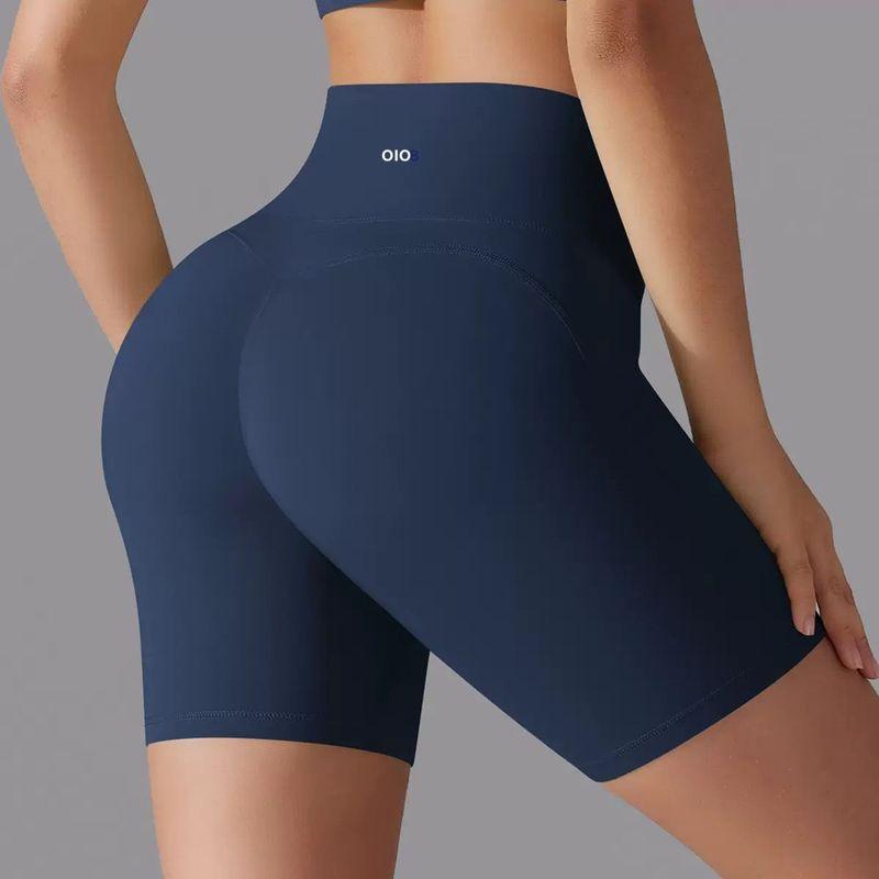 

Oiob Yoga Shorts Seamless Fitness Female High Waist Hip Raise Skinny Shorts High Intensity Exercise Cycling Pants New Arrival Navy blue XL