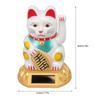 Chinese Lucky Cat Decoration Waving Arm Solar Light Induction Statue Figurine For Home Car Ornaments White