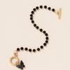 1 Set Neutral Black Beaded Butterfly Pattern Bracelet Fashionable Versatile Light Luxury Niche High-end Personalized Accessories