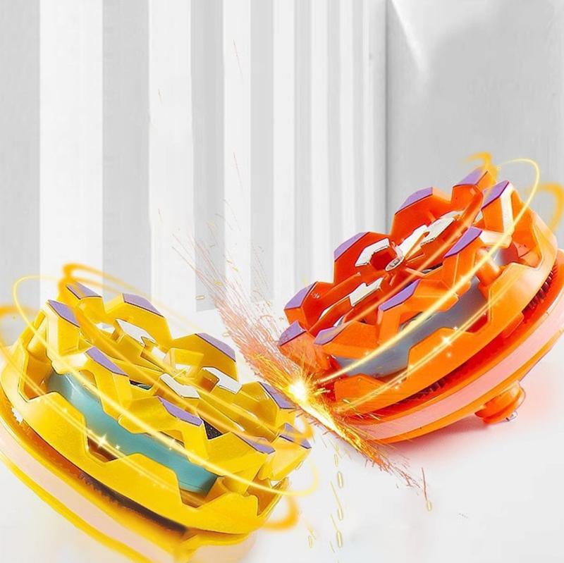 Fireworks Gyro Toy Glowing Rotating Gyro Battle Handheld Stress Relief Gyro Creative Children'S Gift That Will Emit Fire