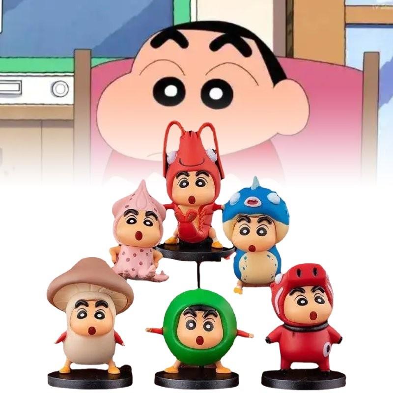 Crayon 6pcs Shin Chan Food Costume Pvc Toy Model Desktop Decor Gift Christmas