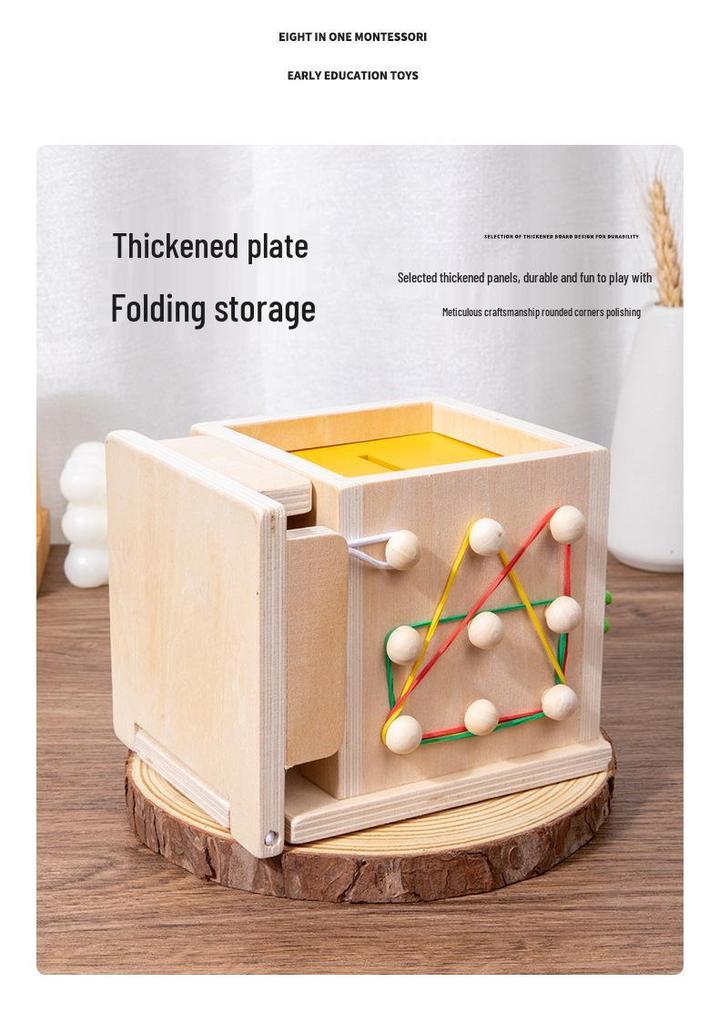 Children's Wooden Educational Toy: Radish Pulling, Bug Catching, Fishing, and Nail Board