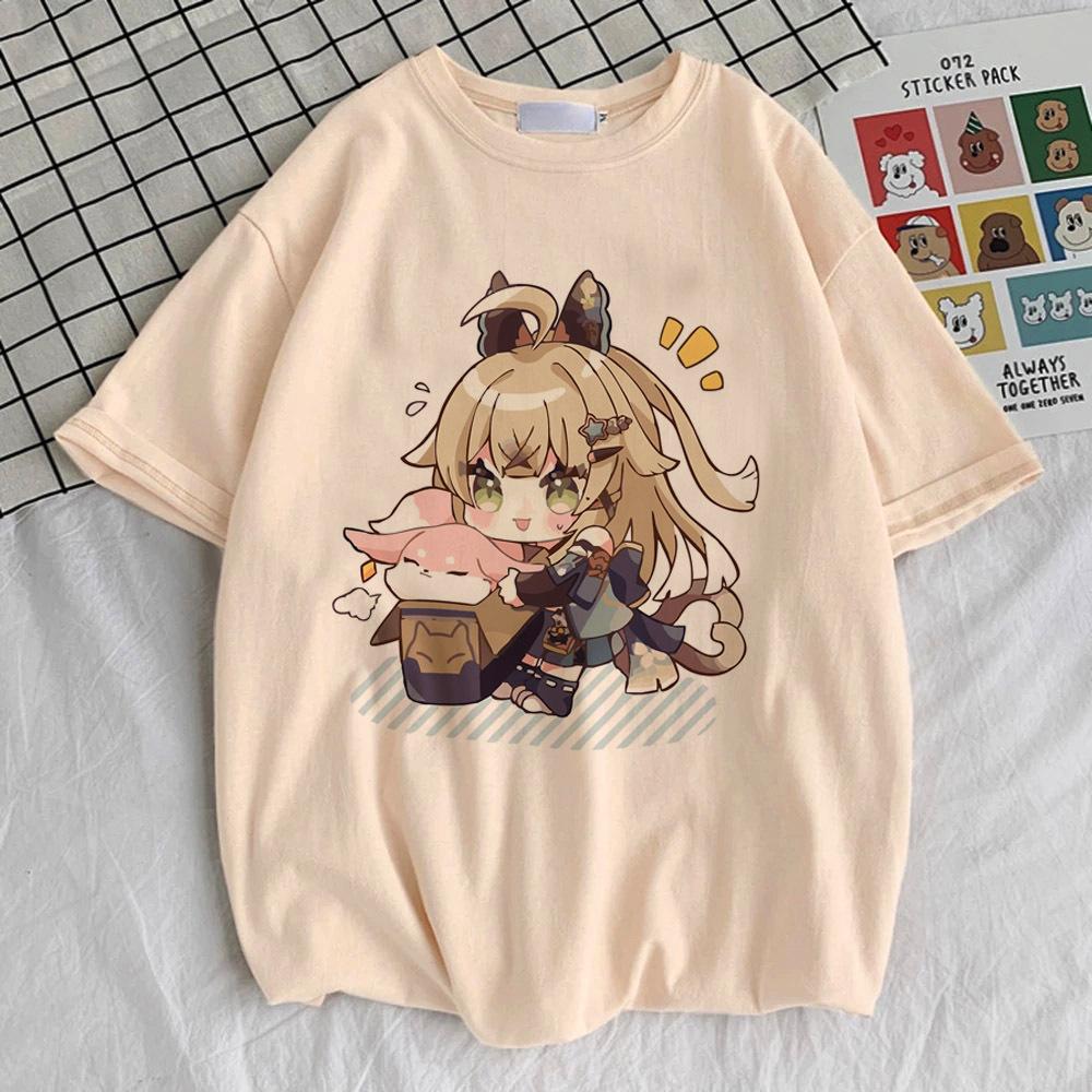 Genshin Impact t shirt female streetwear anime Graphic kawaii Psychedelic shirt University Pop Culture Psychedelic Punk Pastel