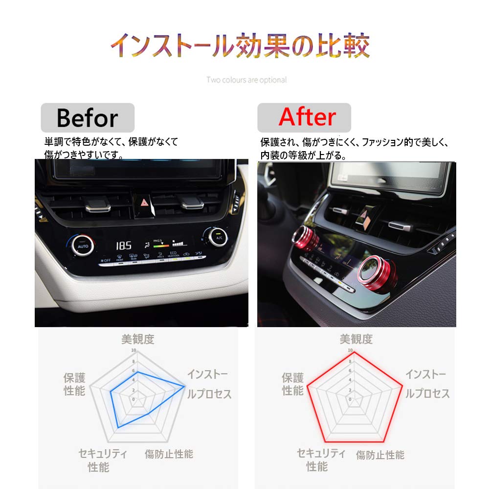 Kakash Toyota Aluminum Alloy Air Conditioner Dial Cover, Interior Custom
