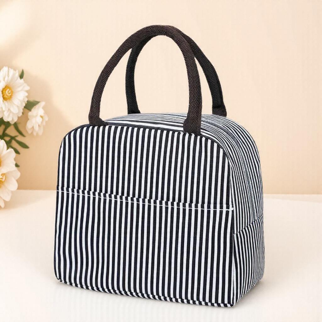 Functional Insulated Lunch Bag Thermal Food Picnic Bag for Women Kids Portable Canvas Lunch Box