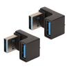 2Pcs USB3.0 Male To Female Adapter 10Gbps Transmission Aluminum Alloy Rapid Heat Dissipation USB3.0 Adapter