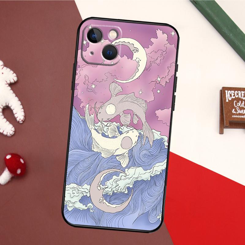 

Koi Fish Yin Yang Case For iPhone 16 Pro Max 14 13 12 11 15 17 Pro Max mini 15 16 Plus 16e 17 Air Back Cover iPhone 15 Pro