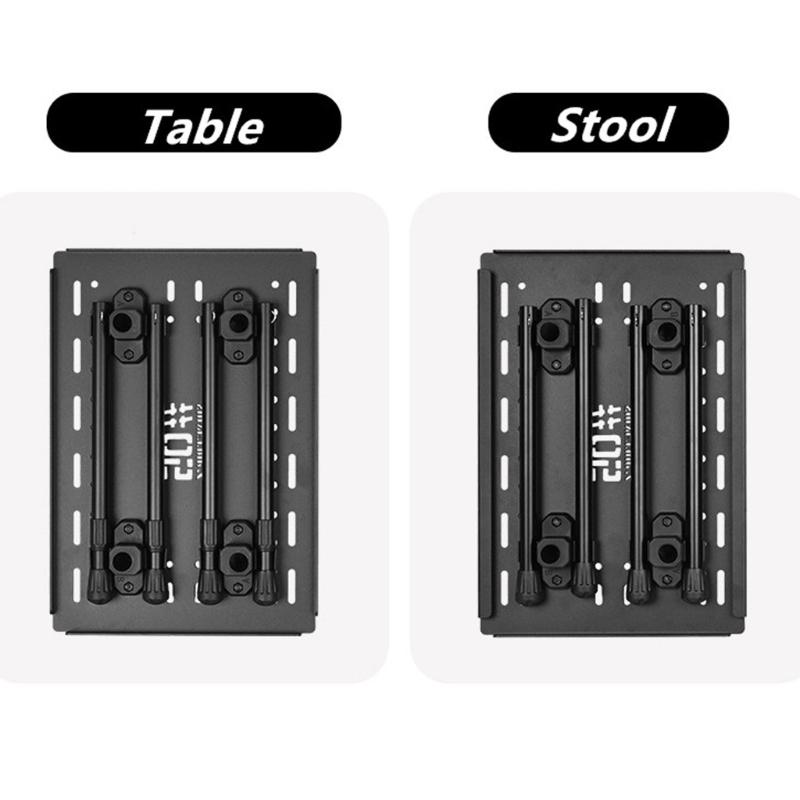 Adjustable Barbecue Desk Folding Table Portable Aluminum Alloys Folding Chair Outdoor Camping Desk Easy to Carry