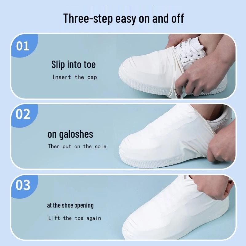 Waterproof Non-Slip Rain Shoe Covers for Men & Women - Thickened, Wear-Resistant Latex for Rainy Days