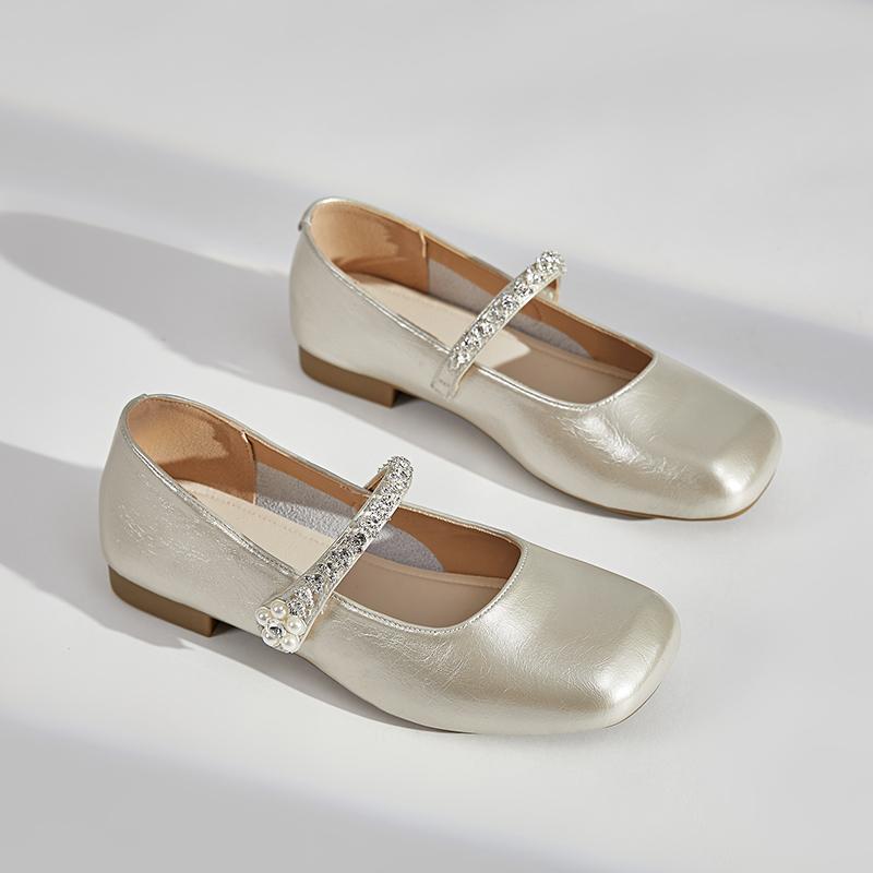Fashion AIYUQI 2025 New Women's Mary Jane Shoes Non-slip Square Toe Flat Shoes Female Large Size Ballet Girl Shoes