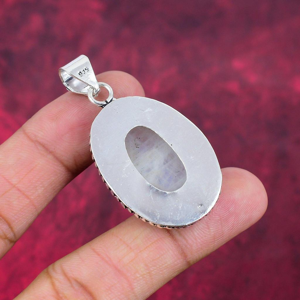 Rainbow Moonstone Pendant Gemstone Jewelry, 925 Solid Sterling Silver Pendant, Handmade Beautiful Jewelry Pendant
