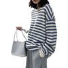 Striped Long Sleeved T-shirt Women's Hoodie Top