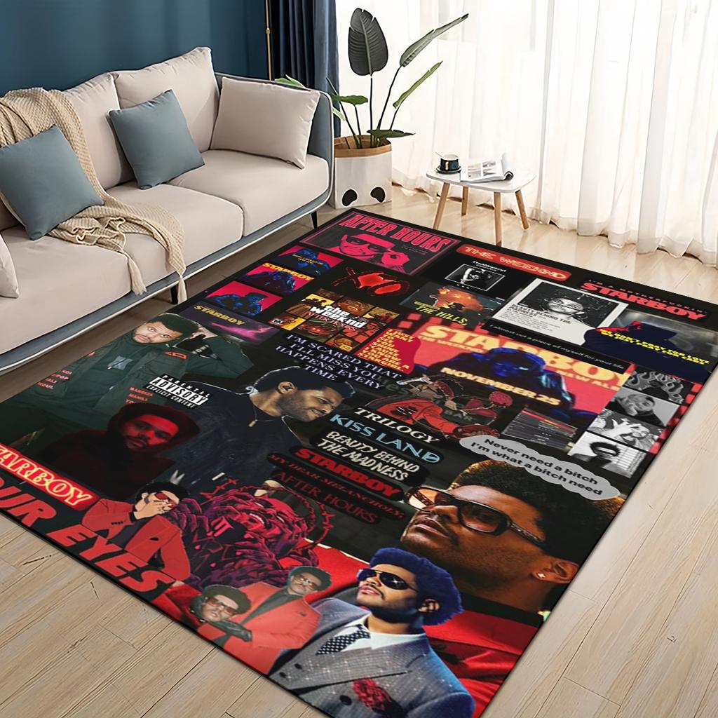 3D The Weeknd X.O R&B Singer Carpet Rug for Living Room Bedroom Home Sofa Decoration,kids Play Non-slip Floor Mat Christmas Gift