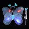 Led Butterfly Wings Light Up Angel Wings Kids Hair Bows Girl Headband Costume Girls Dress Props Party Angel Luminous Fairy Wings