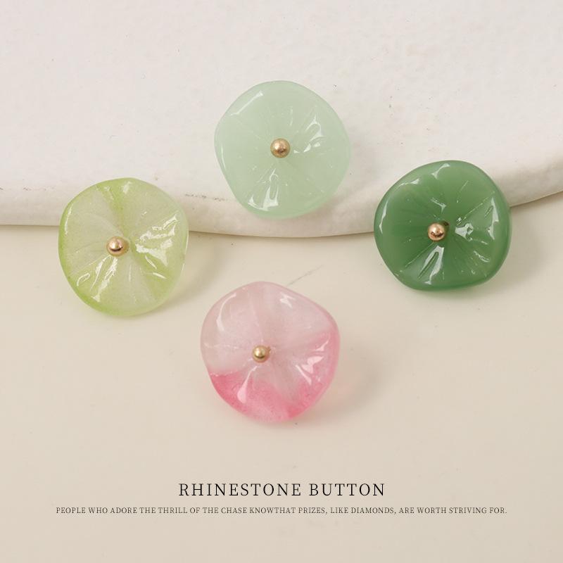 5 buc Butoni de Sticlă Stil Național Frunză de Lotus Cheongsam Chinezesc Hanfu Cămașă Butoni Decorativi Pulover Cardigan Butoni Mici Proaspeți