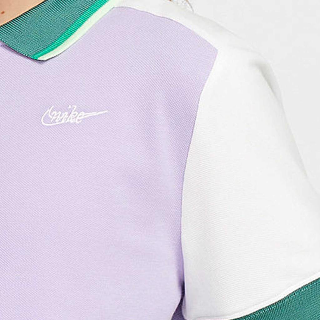 Nike Sportswear Color Block Soft Comfortable Casual Short Sleeve T-Shirt Kids Tops Hydrangea-Purple White FV0188515