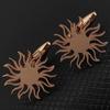 Men's Cufflinks Gold Color Sunflower Shirt Cuff Link Buttons Fashion Stainless Steel Jewelry Accessories Groomsman Wedding Gifts