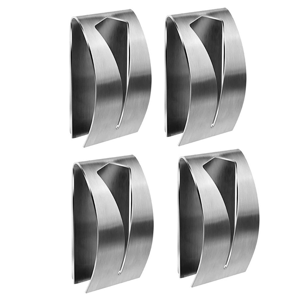4Pcs For Kitchen Bathroom Self Adhesive Towel Hooks Drill Free Stainless Steel Hanger A