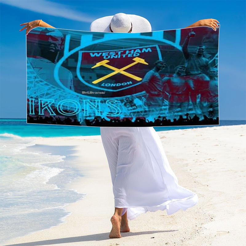 West Ham United FC Print Beach Towel, Large Soft Quick Dry Towel for Beach Camping Swimming