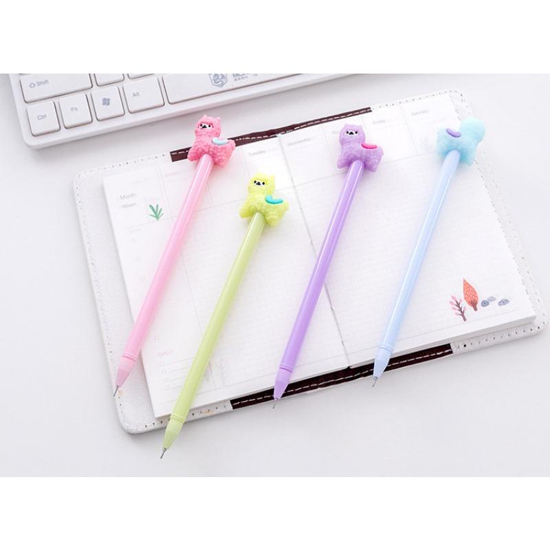 4 Pcs/lot Kawaii Alpaca Cartoon Gel Ink Pens School Office Writing Supplies Gift Stationery Cute Pen Kids Prizes Cute Pens