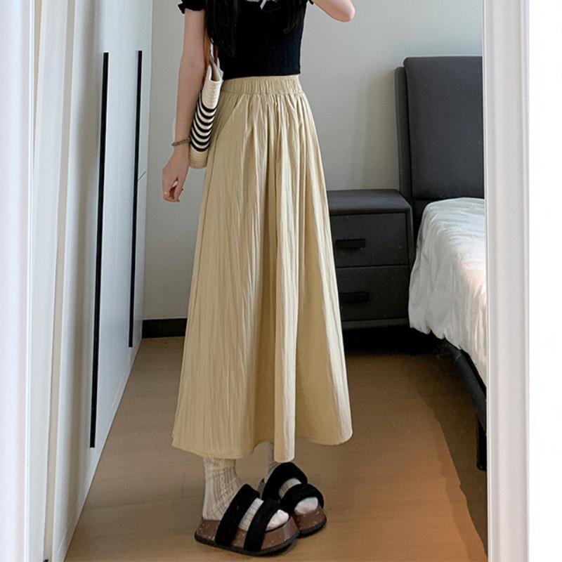 

Ленивая плиссированная юбка для женщин Весна и Лето Новая Маленькая С высокой талией Юбка с большим подолом Миди А-силуэта Юбка-зонт XL