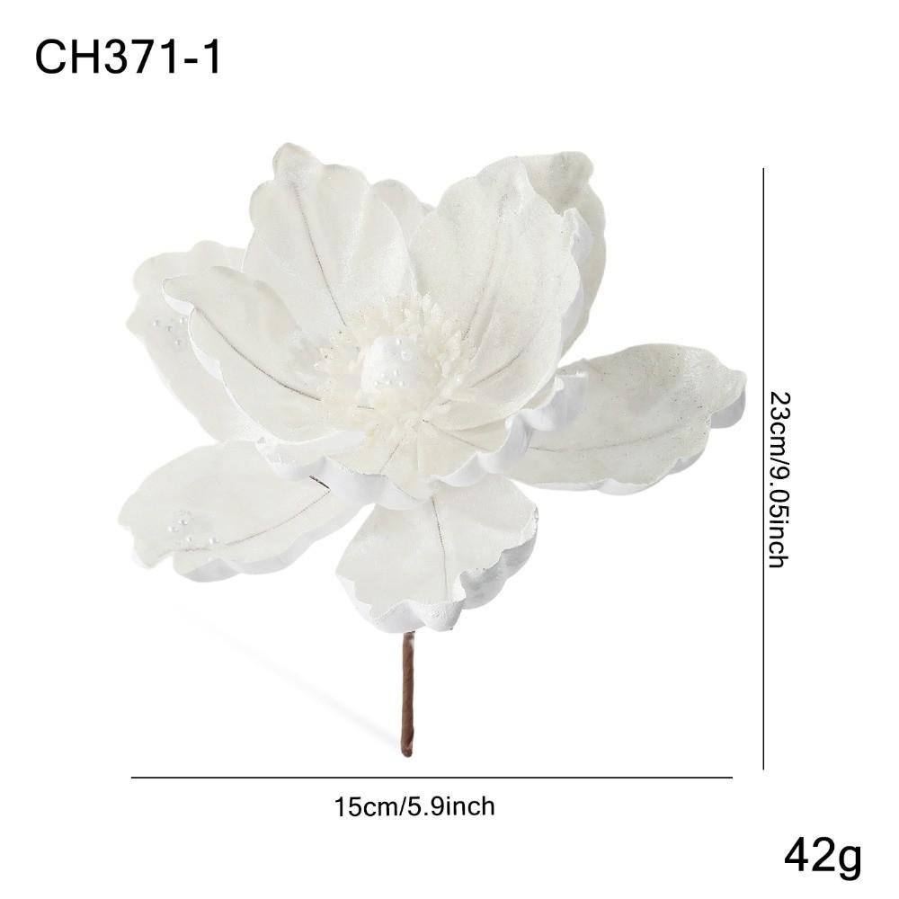 

New 15CM Artificial Poinsettia Flower Sequins Glitter Christmas Glitter Flower Sparkling Simulation Flowers New Year Festival білий