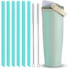 6 Pack Replacement Straws for Owala FreeSip Sway 30oz, Reble Plastic Cyan Straws Compatible with Owala FreeSip Sway 30oz Water Bottle, Plus 2 Straw