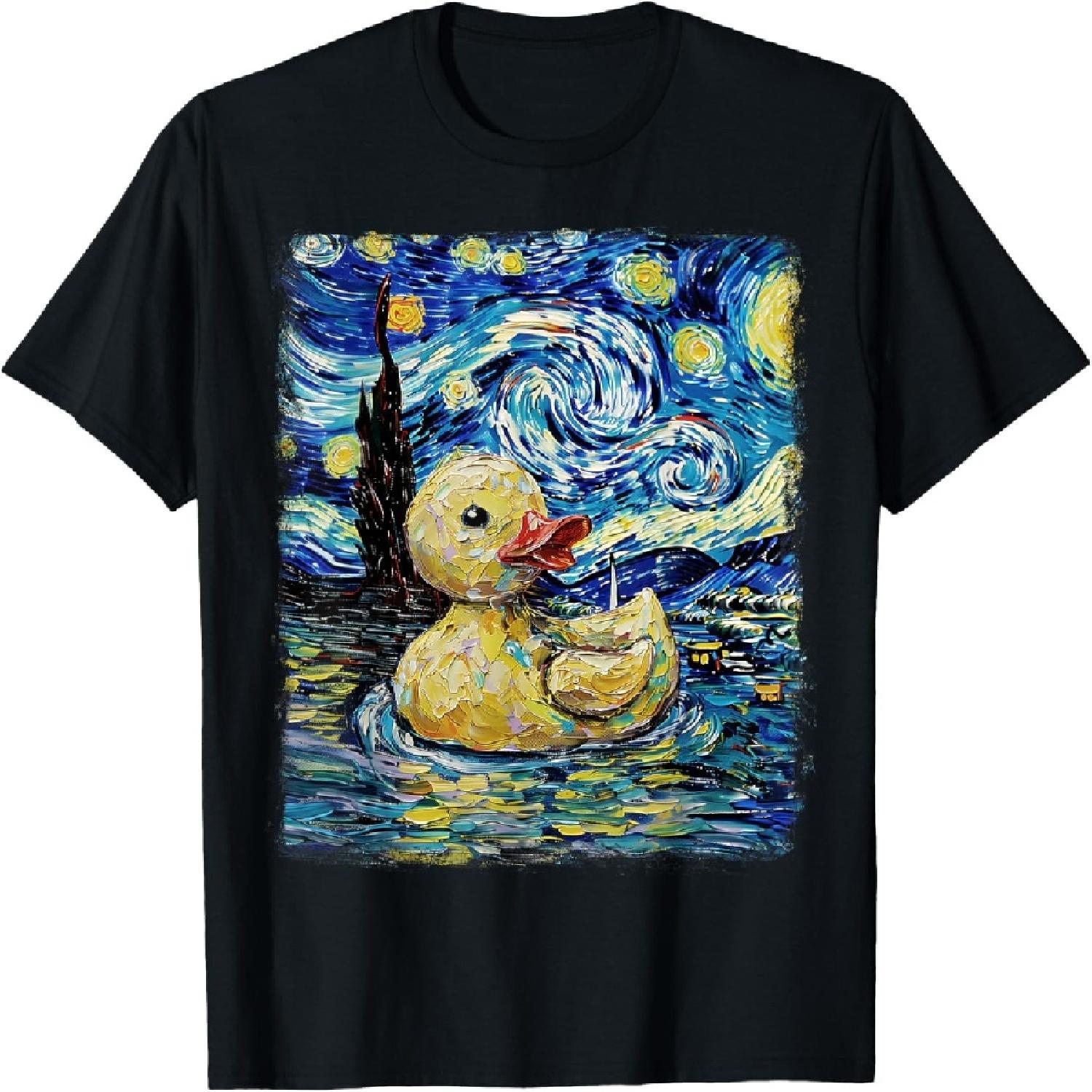 Rubber Duck Ducky Starry Night Painting T-Shirt XXXXXL разноцветный