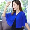 Women's Summer Chiffon Cheongsam Cardigan with Matching Skirt and Shawl – Loose, Plus Size Sunscreen Cape