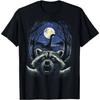 Raccoon Selfie Loch Ness Monster Cryptid Graphic Print Unisexs Cotton Crewneck Tshirt