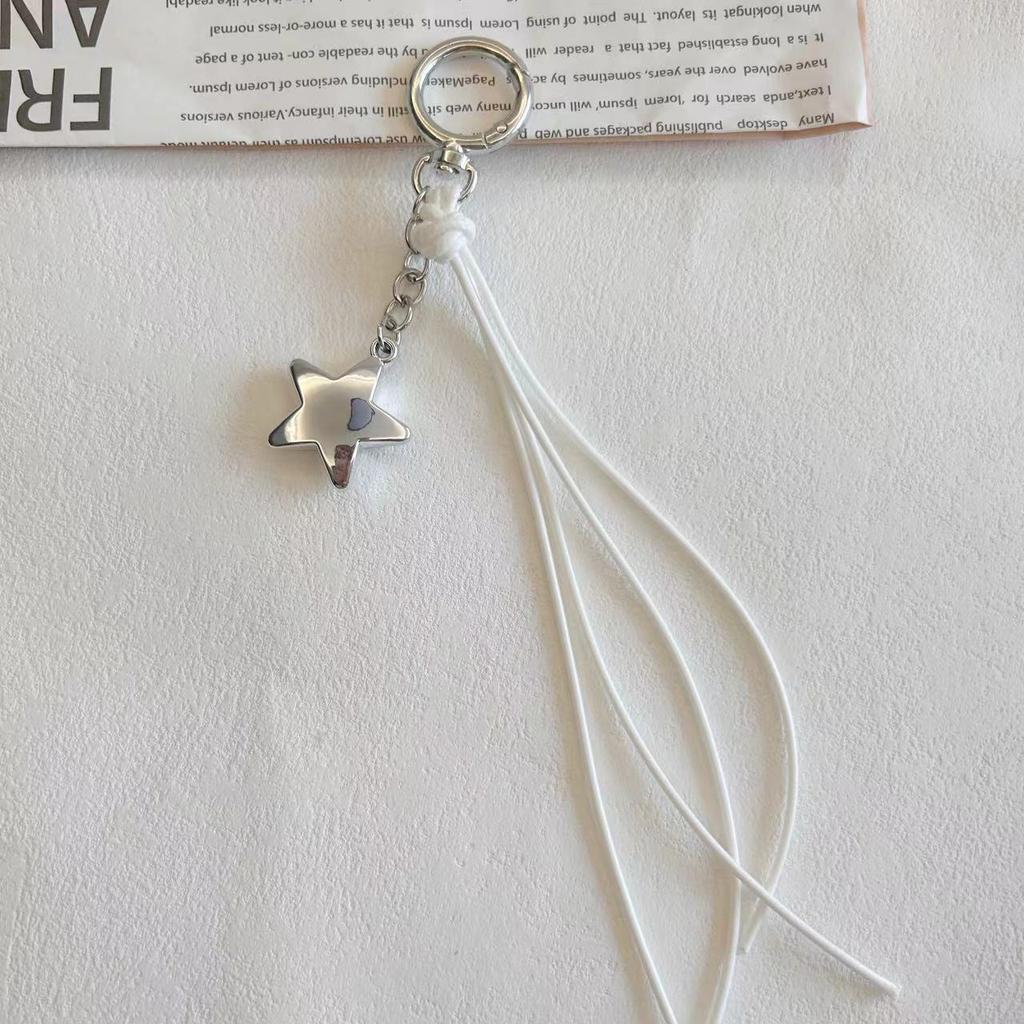 Beautiful Rope Tassel Keychains Waterproof Long PU Rope Tassel O-shaped Clasp Bag Pendant for Woman