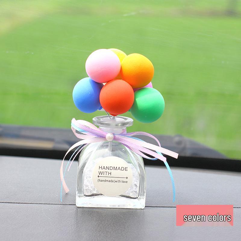 Macaron Glass Car Perfume Ornament with Colorful Confession Balloon Design