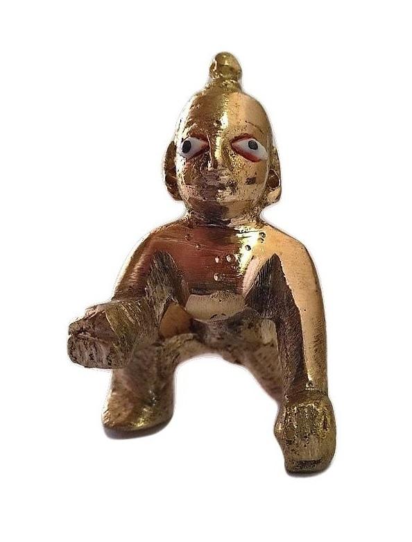 Статуэтка Ладу Гопал, Ladoo Gopal (Bal Krishna) Brass Idol, Kalyan Puja