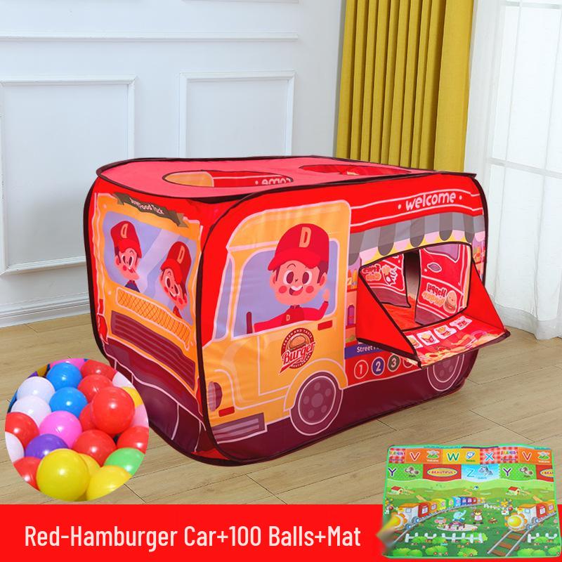 Kids' Indoor Car Tent Playhouse - Foldable Baby Pool & Play Space