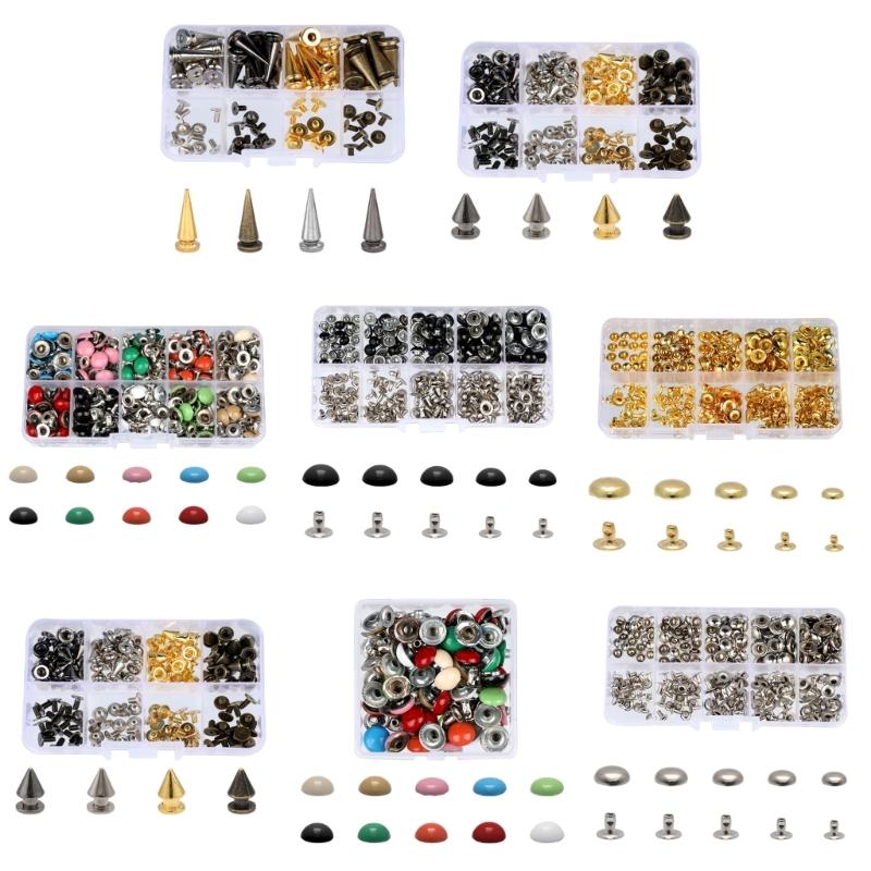 40-200Pcs Leather Rivets Double Caps Rivets Leather Button Fasteners Rivets for Leather, Clothes, Jewelry Making