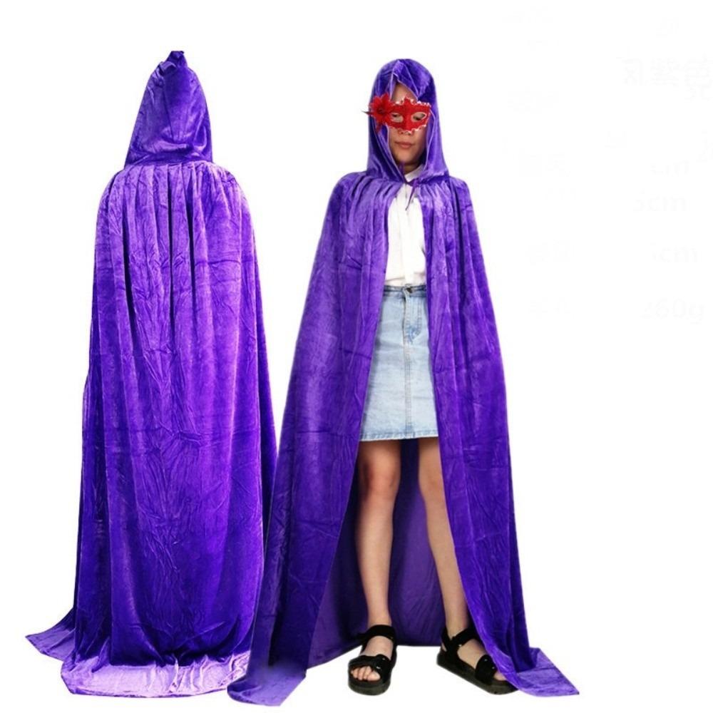 Velvet Medieval Long Cape Conceal Gown Halloween Witchcraft Robe  Medieval Reenactment