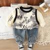 Kids Casual Long-Sleeve Set, Comfortable Daily Wear Outfits