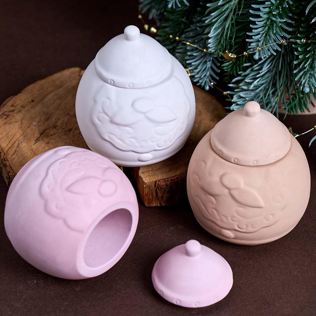 3D Santa Claus Candle Jar Silicone Mold DIY with Lid Storage Box Casting Molds Plaster Resin Crafts Making Christmas Ornament