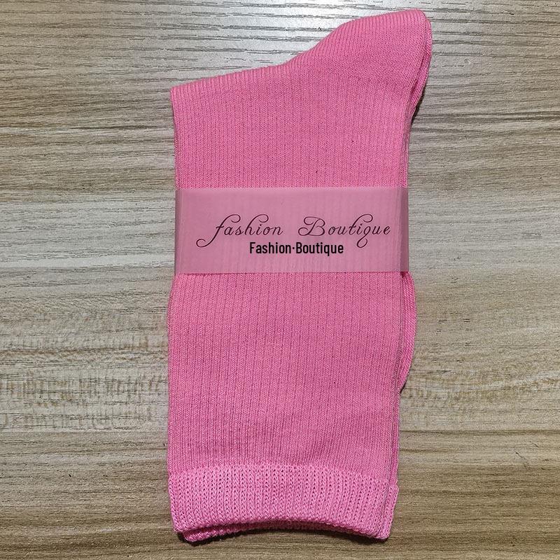 Women's 2025 Dopamine Dance Socks: Colorful, Scrunched Cotton Mid-Calf Socks for All Seasons