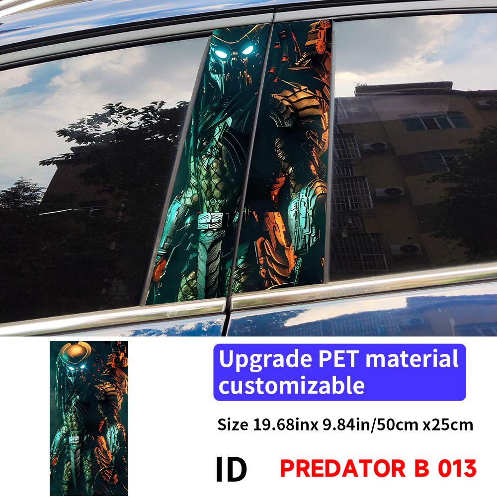Predator Car Stickers Car B-pillar Decal Waterproof Stickers Auto Center Pillar Sticker Cover Scratches Vehicle Decor Accessorie