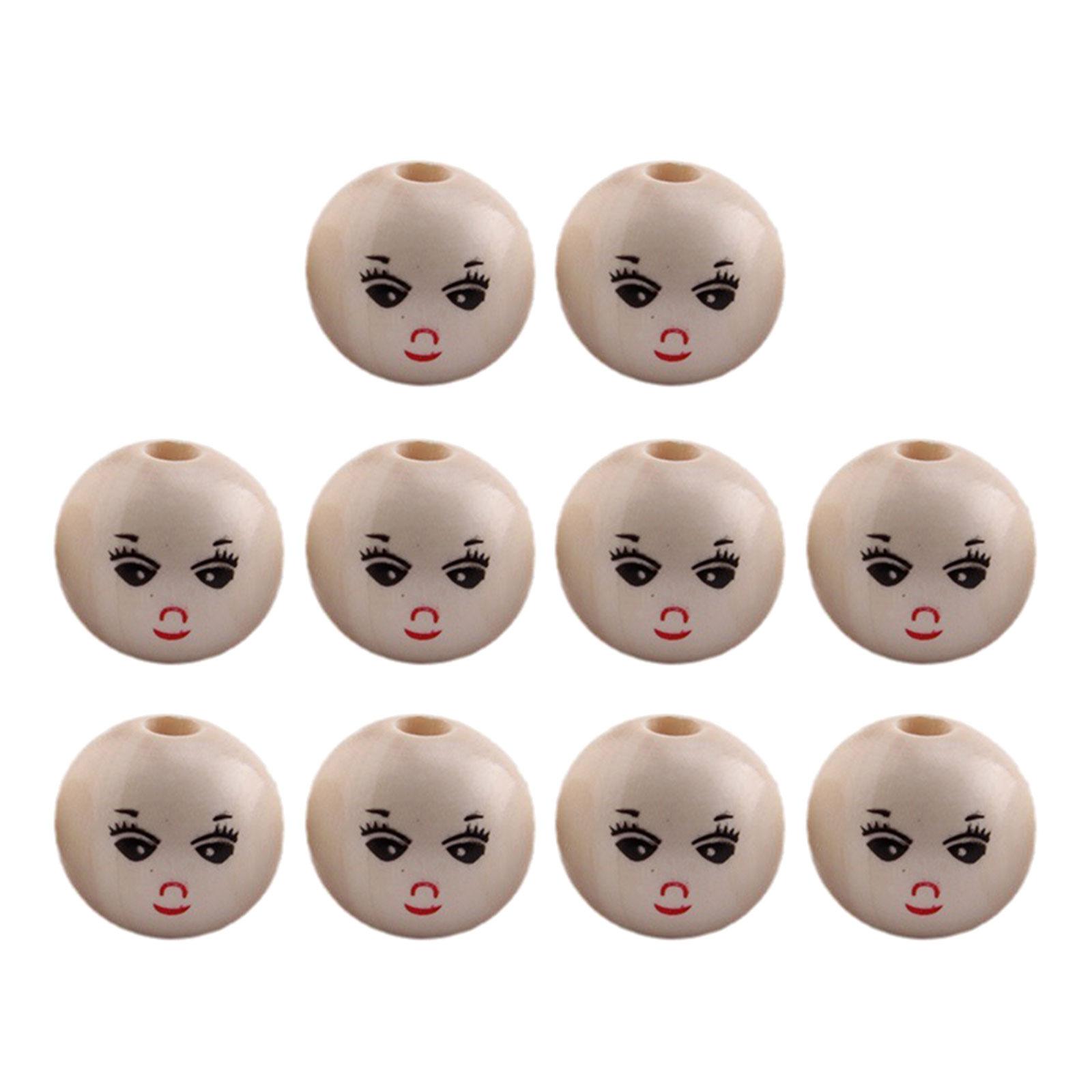 10 Pack Natural Wood Beads Wood Loose Beads for DIY Beads Jewelry Hand-Making